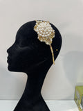 Iris in Pearl Gold and Clear Crystals