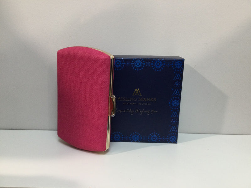 Woven Hot Pink Clutch