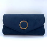 Navy Suede Effect Clutch