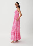 Pink and white Strappy maxi dress