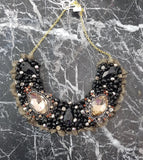 Small Collar - Black & Gold with Gold Lace