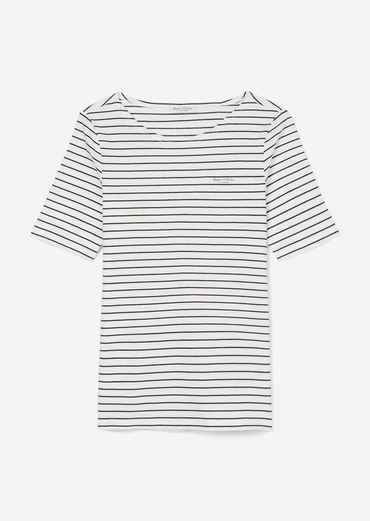 Cotton utility green striped t-shirt