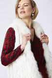 Cream Fox and Coney Fur Gilet With Collar Feature