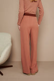 Wide leg trousers in almond colour