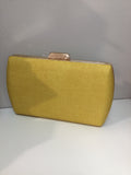 Mustard woven clutch