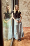 Maxi Skirt in Green and Blue Print