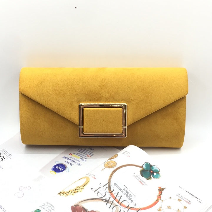 Mustard Suede Clutch