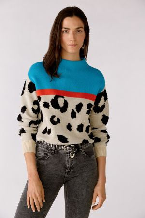 Oui jumper with blue neckline