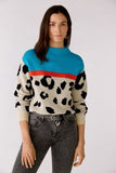 Oui jumper with blue neckline