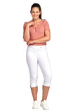 Rose crop  length white trouser