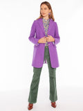 Purple wool coat with silver buttons