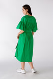 Self Tie Green Cotton Dress