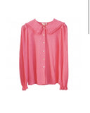 Coral Cotton Shirt with Collar