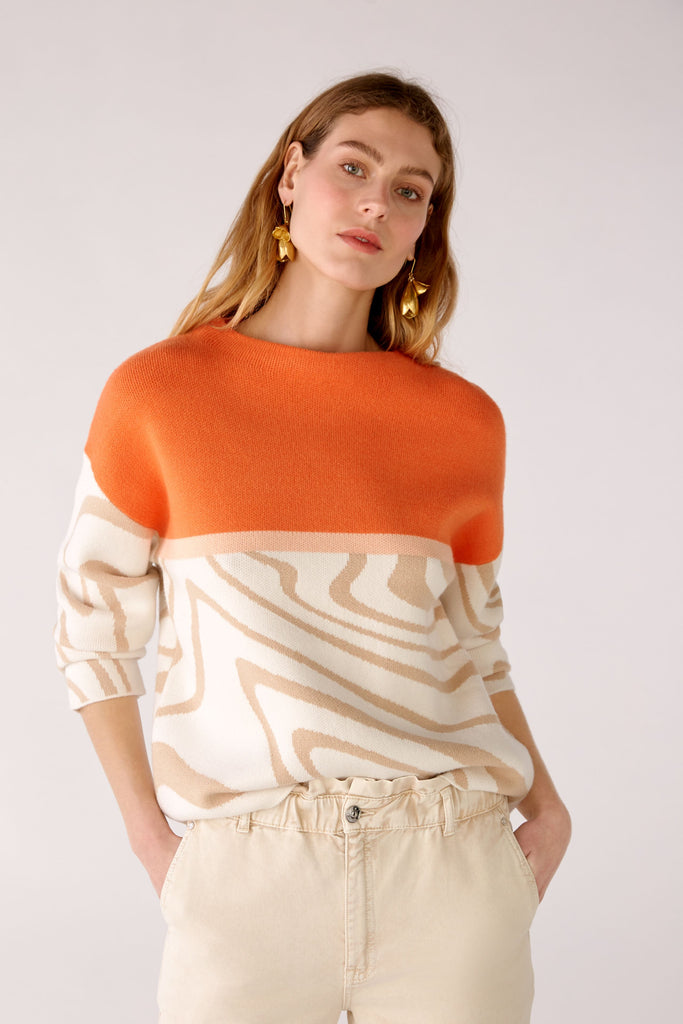 Sweater with Orange and Swirl Detail