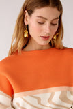 Sweater with Orange and Swirl Detail