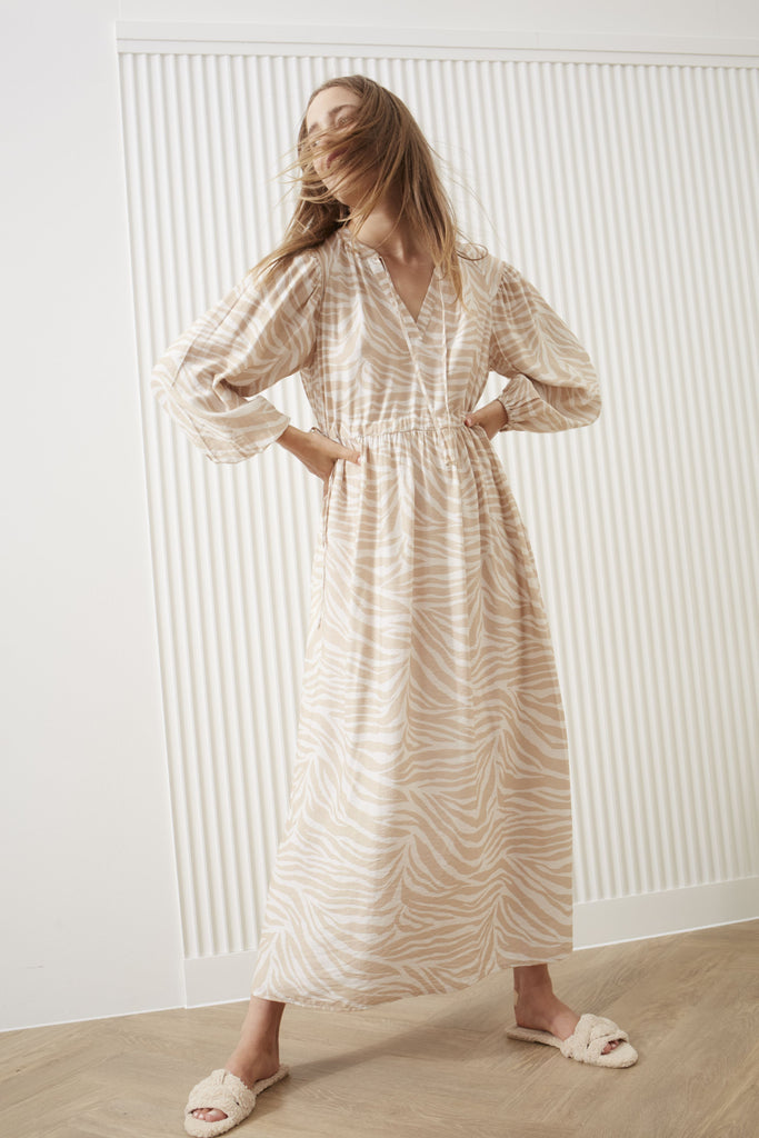 Cotton Dress with Swirl Print