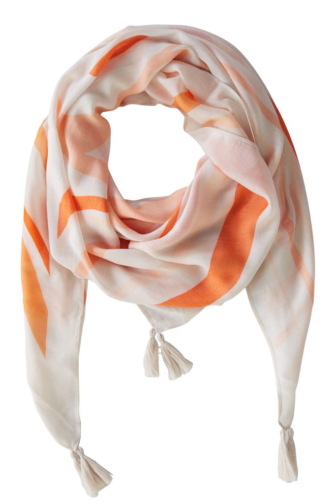 Orange and Biscuit Cotton Scarf