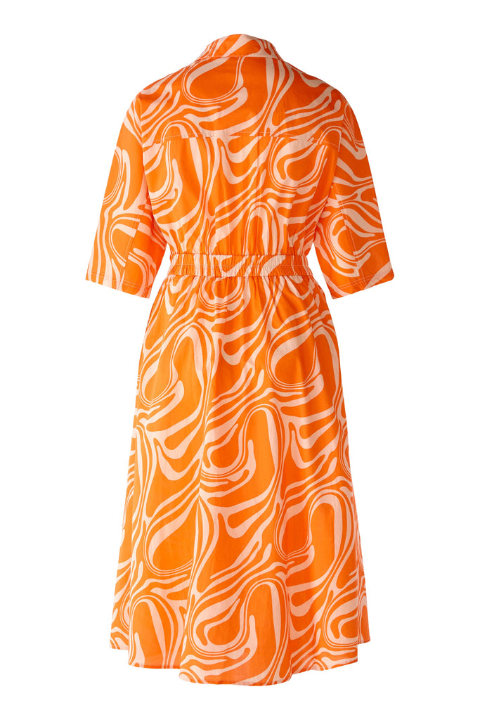 Orange and Off White Swirl Cotton Dress