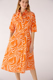 Orange and Off White Swirl Cotton Dress