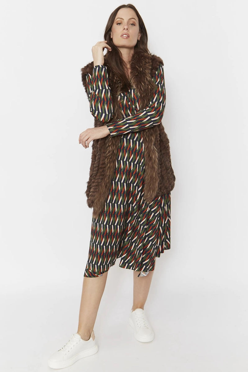 Chocolate Long Fox & Coney Gilet