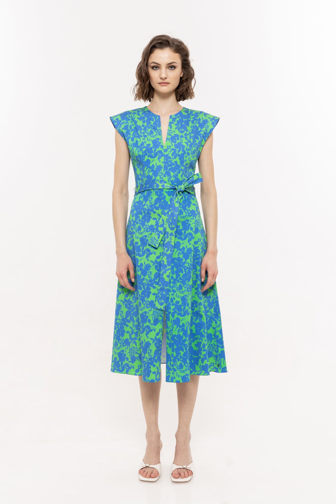 Blue and Green Cotton Dress