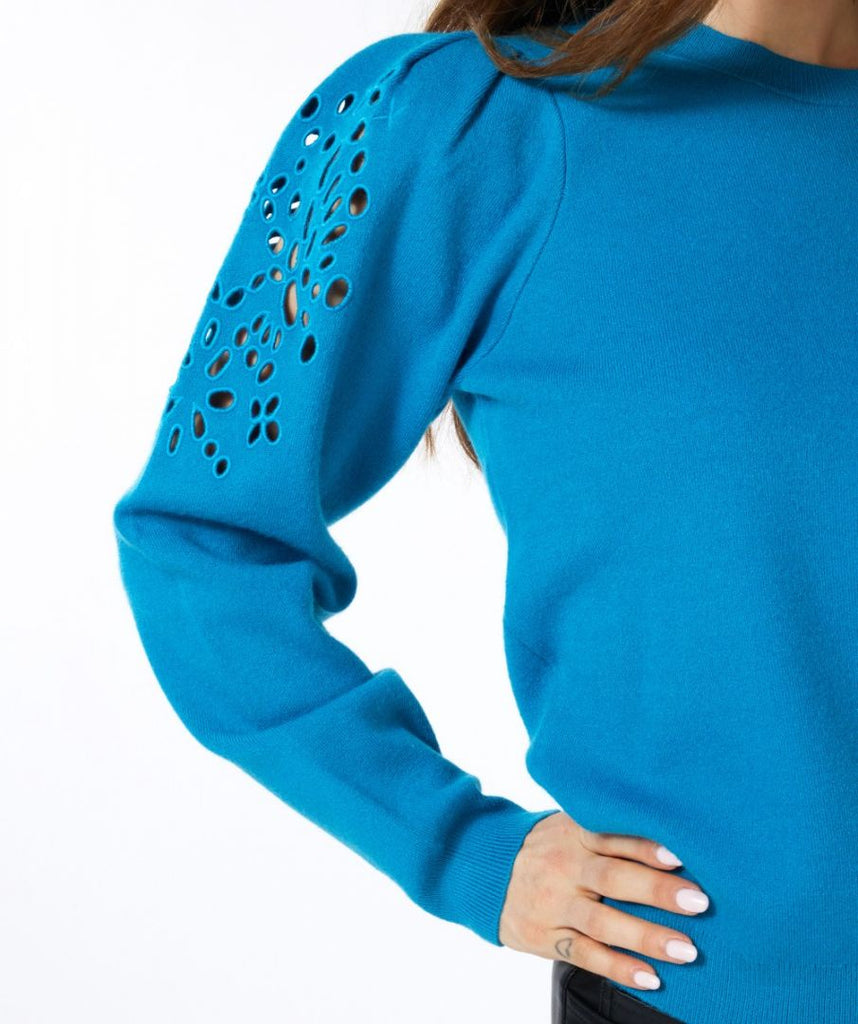 Sweater with embroidery anglaise