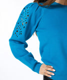 Sweater with embroidery anglaise