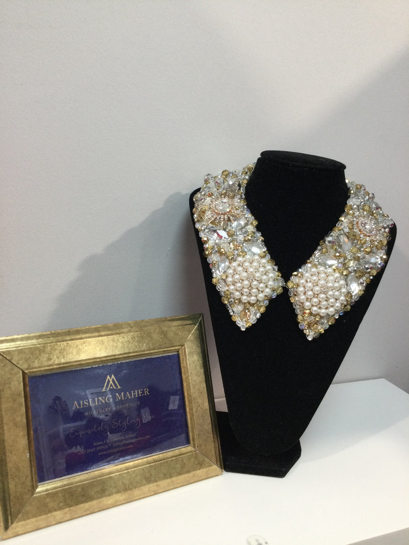 Large Collar in Pearl, Gold and Silver