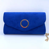 Cobalt Suede Effect Clutch