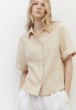 Blouse in blended fabric beige