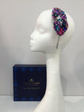 Plumeria In Navy, Pink ,Purple and turquoise