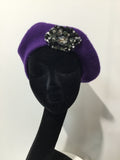 Purple Beret with Pewter Crystals