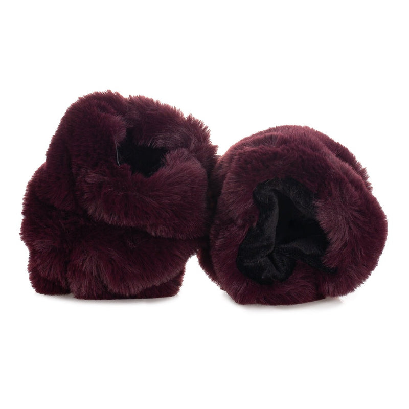 Fun Fur Cuffs in Burgundy
