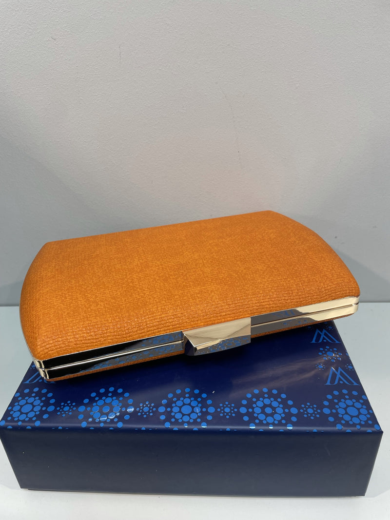 Woven Effect Orange Clutch