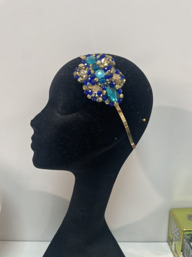 Iris in Turquoise Blue and Gold