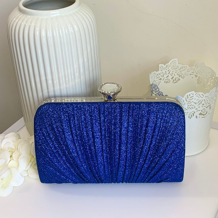 Prom Peacock Blue Handbag Sparkling Electric Royal Blue Vintage