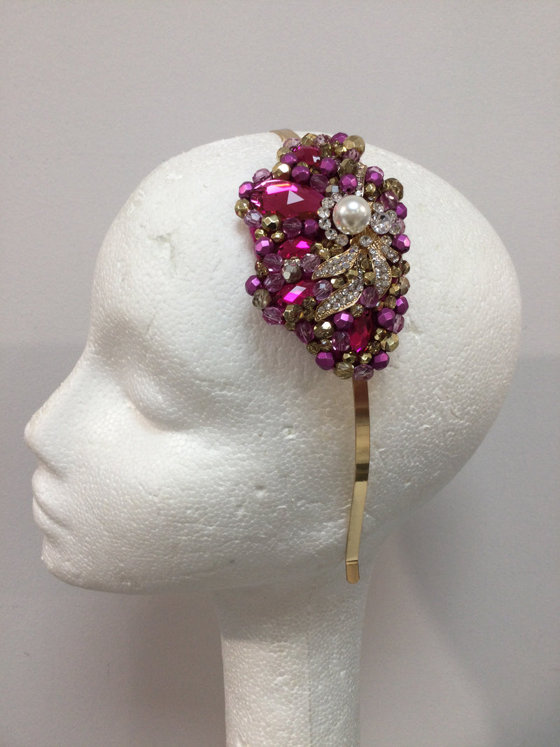 Iris in Fuschia, Hot Pink and Gold