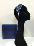 Plumeria In Royal Blue , Teal, Gold and Silver