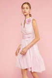 Pale Pink Tiered Wrap Dress