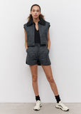 Navy Cropped Quilted Gilet