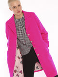 Neon pink wool coat