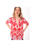Francina Blouse in Ikat Red