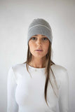 Pippin Cashmere Blend Beanie Grey & White