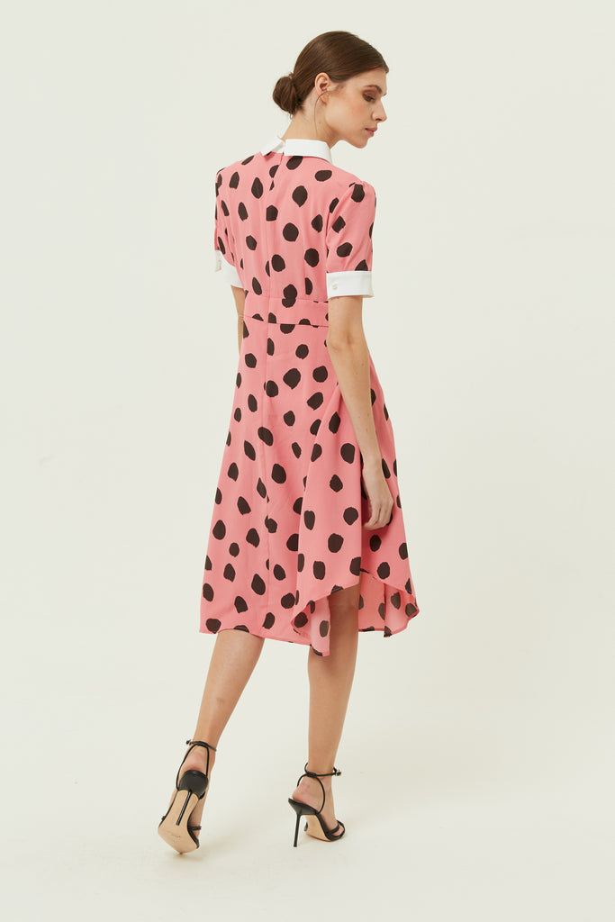 Argott Dress in Pink Polka Dot