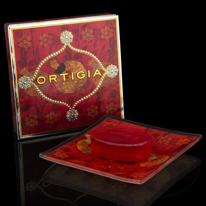 Ortigia Melograno Glass Plate and Soap