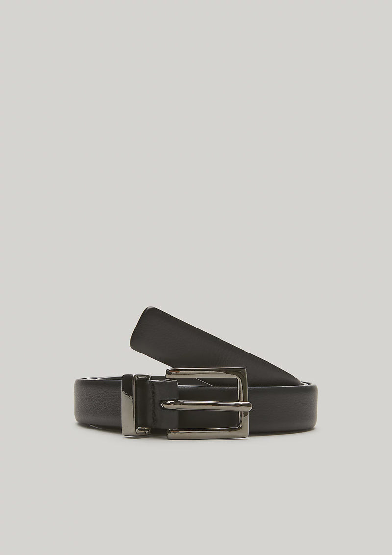 Thin Black Leather Belt