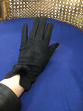 Black Gloves with Fur Pom