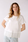 White t-shirt with broderie anglaise