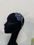 Iris in Royal Blue and Gold Crystals