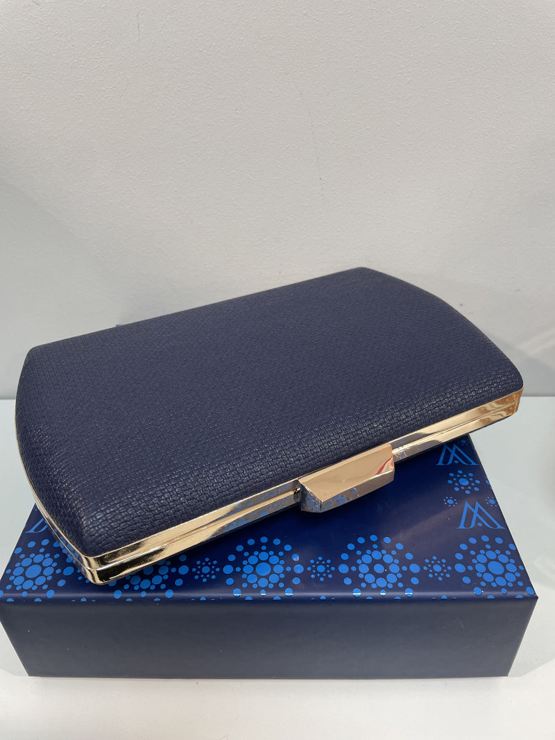 Navy Woven Effect Clutch